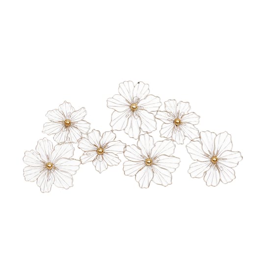 Gold Metal Modern Floral Wall Decoration